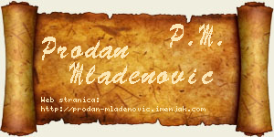 Prodan Mladenović vizit kartica